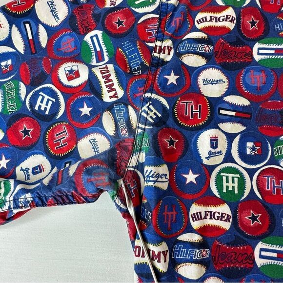Vintage Tommy Jeans All Over AOP Baseball Button Shirt 90s Streetwear Size XL - Picture 12 of 12